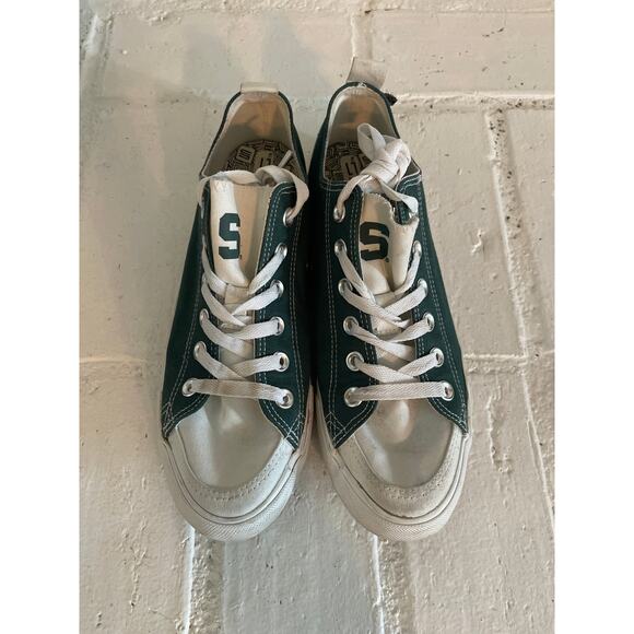 Snicks Michigan State University Spartan Green/White Sneakers US Womens Size 8 - Picture 1 of 4